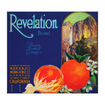 Revelation Orange LabelNaranjo, CA Stretched Canvas Print