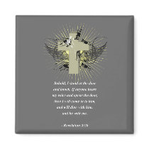 REVELATIONS 3:20 Bible Verse Fridge Magnet