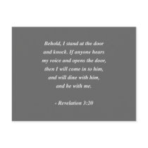 REVELATIONS 3:20 Bible Verse Postcard