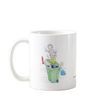 Revenge of the wheelie bin cat! mug