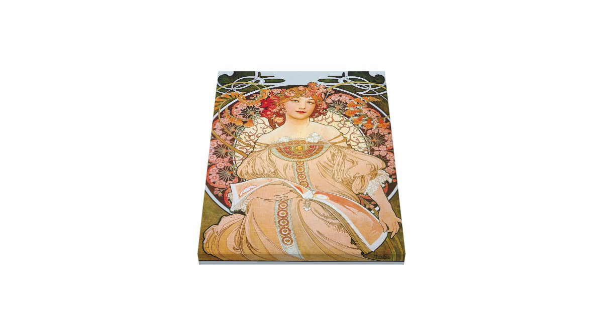 Reverie By Alphonse Mucha Canvas Print 