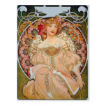 Reverie by Alphonse Mucha Fine Art Postcard