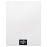Reverse black and white of a lute and flowers letterhead design