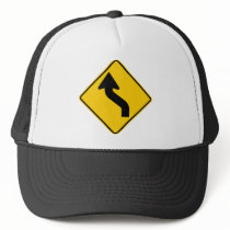 Reverse Curve (Left) Highway Sign hats