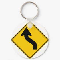 Reverse Curve (Left) Highway Sign keychains