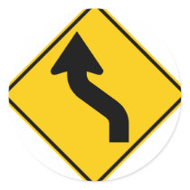 Reverse Curve (Left) Highway Sign stickers