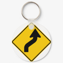 Reverse Curve (Right) Highway Sign keychains