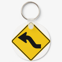 Reverse Curve (Right) Highway Sign keychains