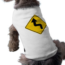 Reverse Turn (Left) Highway Sign pet clothing by wesleyowns Reverse Turn (Left) Highway Sign pet clothing
