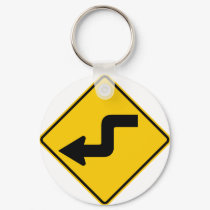 Reverse Turn (Left) Highway Sign keychains