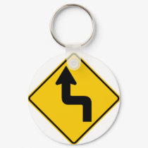 Reverse Turn (Left) Highway Sign keychains