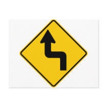 Reverse Turn (Left) Highway Sign postcards