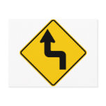 Reverse Turn (Left) Highway Sign Postcards
