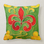 Reversible Antique Arts and Crafts Tile Pillow