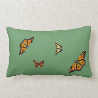 Reversible Blue/Green Spring Butterflies Lumbar Pi