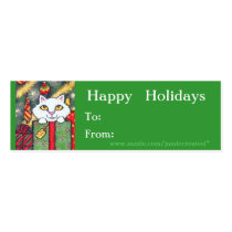 Reversible Christmas Cat / Dog Gift Tags business cards