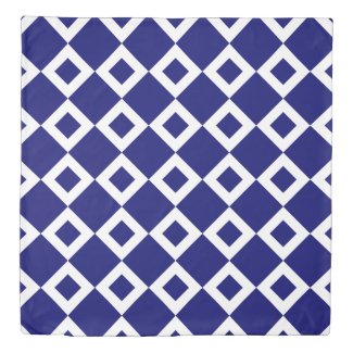 Reversible Deep Blue and White Diamond Patterns