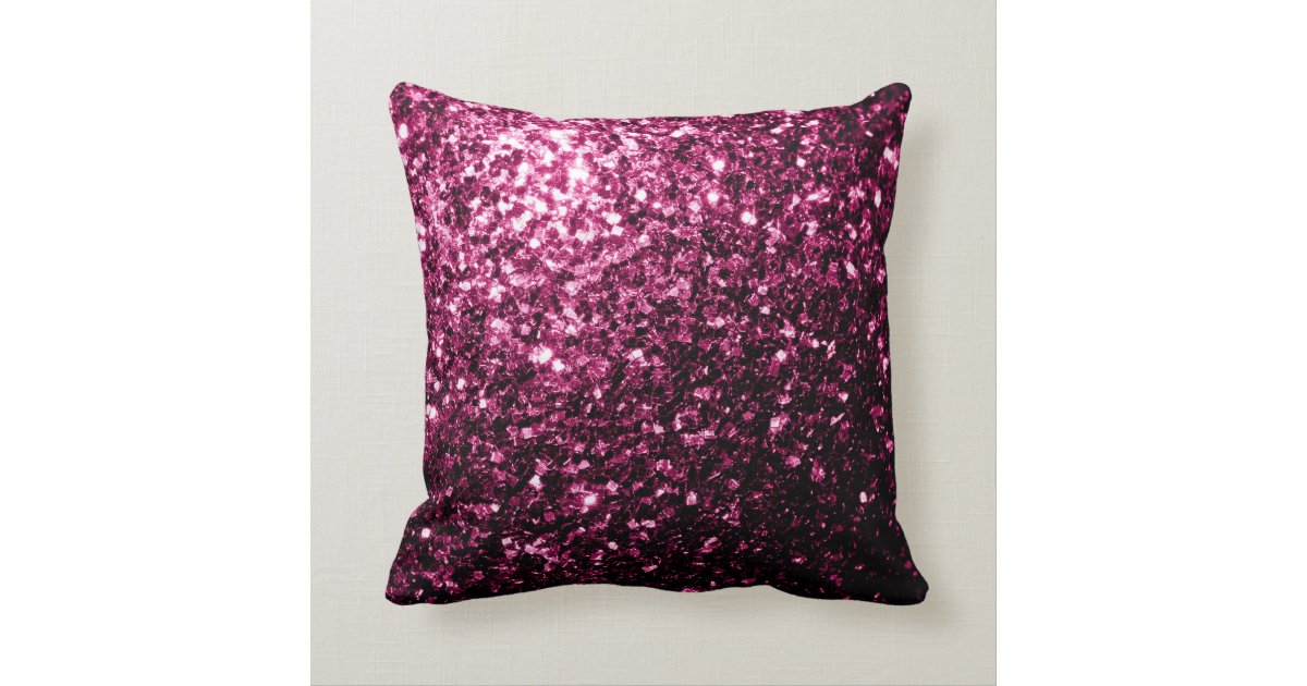 Reversible If Sparkly and Pink Black - PLdesign Throw Pillow Zazzle
