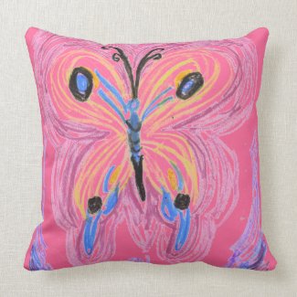 Reversible Pillow - Butterfly - Pink to Purple