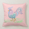 Reversible Pillow - Pastel Rooster/Comic Rooster