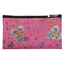 Reversible Pink Love Clutch bag Cosmetics Bags