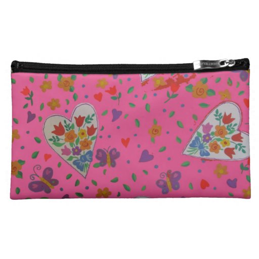 Reversible Pink Love Clutch bag Cosmetics Bags