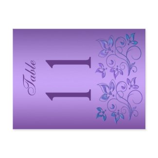 Reversible Purple and Blue Floral Table Number postcard