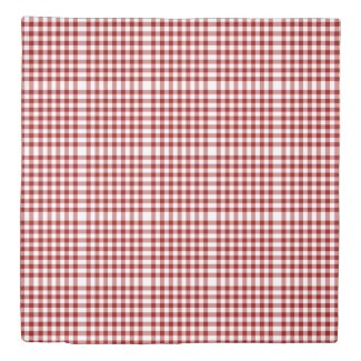 Reversible Red/Navy Gingham Patterns Duvet Cover