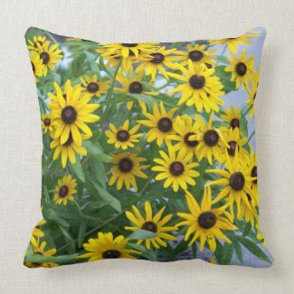Reversible Yellow Black Eyed Susan Pillows throwpillow