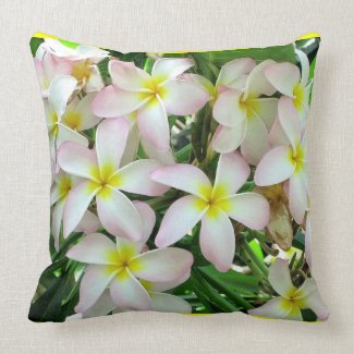 Reversible Yellow Plumeria Flowers throwpillow
