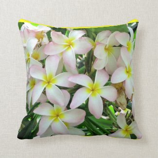 Reversible Yellow Plumeria Flowers Pillow
