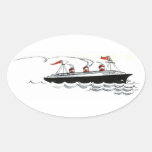 Revestimiento marino en el dibujo lineal de mar calcomanía de ovaladas
