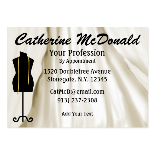 Revised Sewing 1A / Fashion / Seamstress Business Card Templates (back side)
