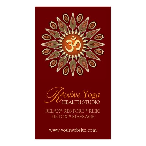 Revive Yoga Om New Age Business Cards (front side)