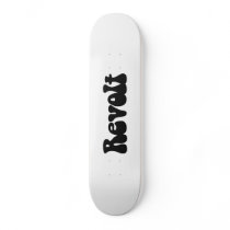 Revolt - Black on White Skate Board Deck