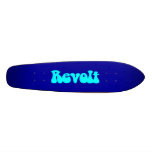 Revolt - Cyan on Dark Blue Skateboard