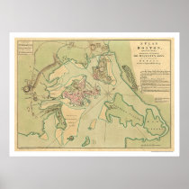 Revolutionary Boston Map 1776 Poster