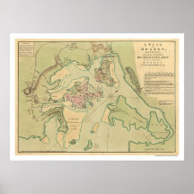 Revolutionary Boston Map 1776 Poster