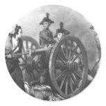Revolutionary War Molly Pitcher Cannon Round Sticker