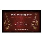 Revolver Gun & Red Leather Business Card