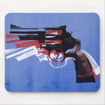 Revolver on Blue Mousemat