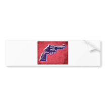 Revolver on Red Bumper Sticker