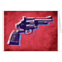 Revolver on Red Greeting Card