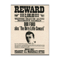 Reward Poster BOB FORD postcards