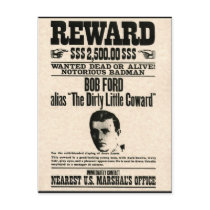 Reward Poster BOB FORD postcards