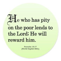 Rewarded for Service Proverbs 19-17 stickers