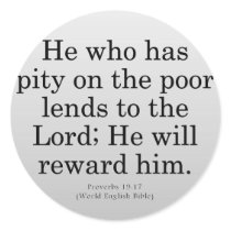 Rewarded for Service Proverbs 19-17 stickers