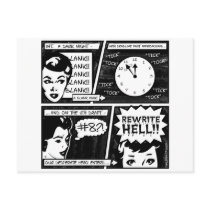 Rewrite Hell Comic Strip Post Card