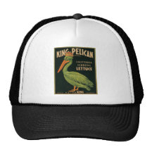 Rey Pelican Fruit Crate Label Gorros Bordados