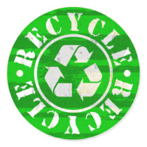 Reycling Grunge Round Stickers
